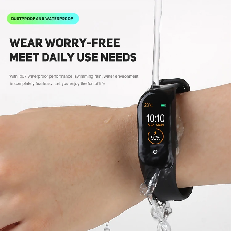 2019 latest Hot Sale Smartwatch M4 Heart Rate Sleep Smart Band Color Screen Smart Bracelet M4