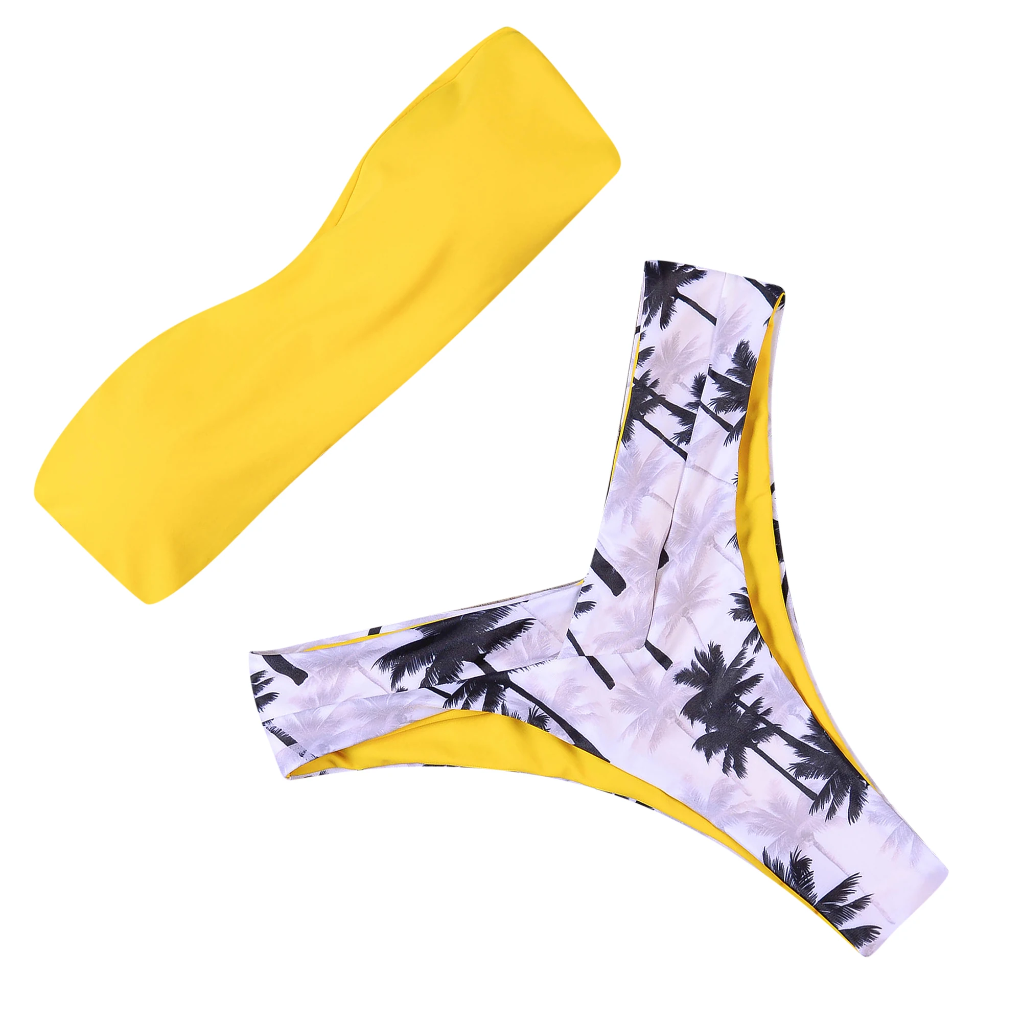 Girl Two Colors Bodysuit Sexy Shoulder Off Bikini Set Swimwear Women 2019 Bandeau With Floral Print, Yellow;green
Girl Two Colors Bodysuit Sexy Shoulder Off Bikini Set Swimwear Women 2019 Bandeau With Floral Print, Yellow;green