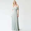 Blue grey bridesmaid dress for lawn wedding wear with cheap price supplier