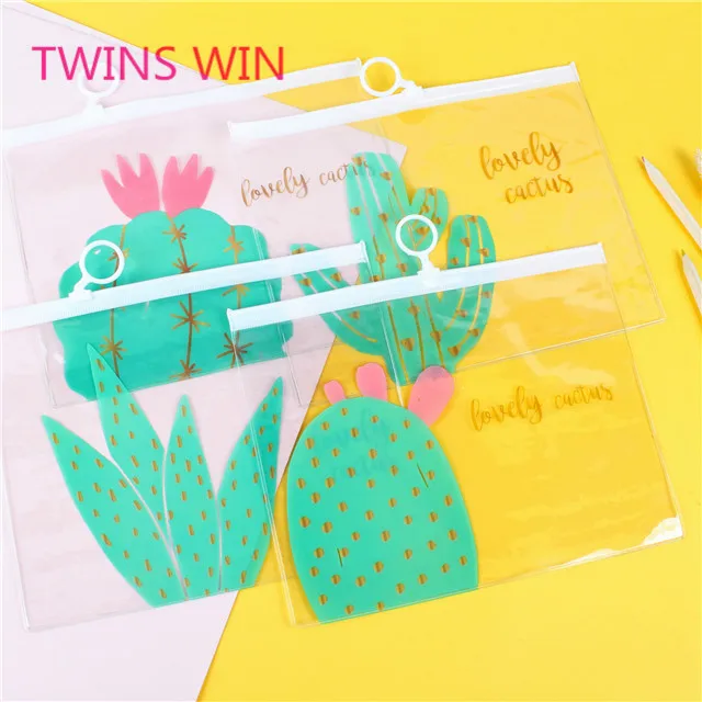 2018 the most popular plastic bags imported from china cartoon prickly pear expanding file folder A5 PVC travel document holder