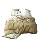 China Supplier Microfiber 40TC Amerial Simple Style 100% Cotton Soild Comforter Bed Sheet 4 Pieces Wholesale Bedding Set