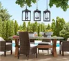 Outdoor rattan furniture sets mixed material concrete top table chair dinning set
