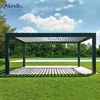 Customized Electric Louvred Roof Gazebo Strong Winds Metal Pergola Bioclimatic