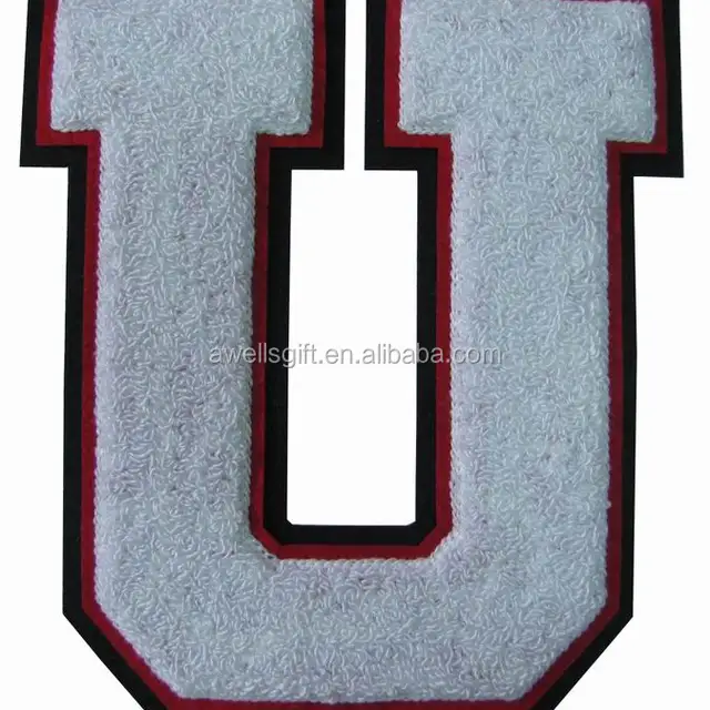 CHENILLE VARSITY LETTERMAN JACKET PATCH U Letter Felt Embroidered Vintage LARGE