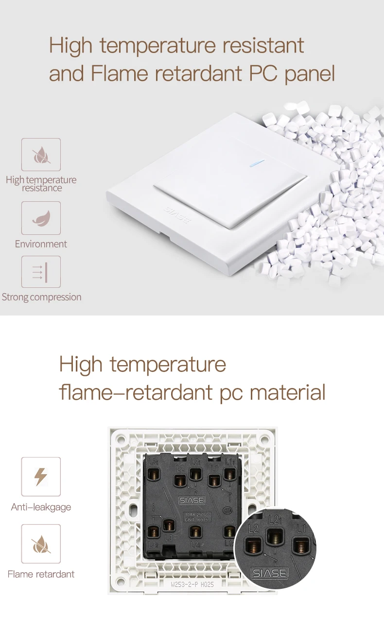 Explosion Proof Modern 10A 4 Gang 1 2 Way Electronics Lighting Switches