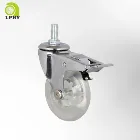 Casters, rotating computer chair casters, transparent casters with brakes, screw specifications 3/8
