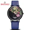 Women Watch Flower Dial Elegant Lady Watch Multi Color Leather Quartz Wrist Watch