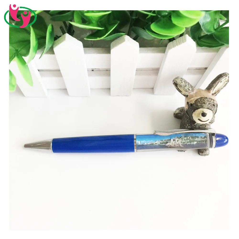 Hot Selling Promotional Liquid Floating Plastic Ballpoint Pen with Customized Logo