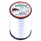 White fishing line 4 strands PE braided 500 meters 15-80LB strength