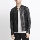 Men Classic 100% PU Leather Moto Jacket