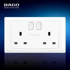 CE certificate British double 13A electrical wall switch and socket Anti-fire PC