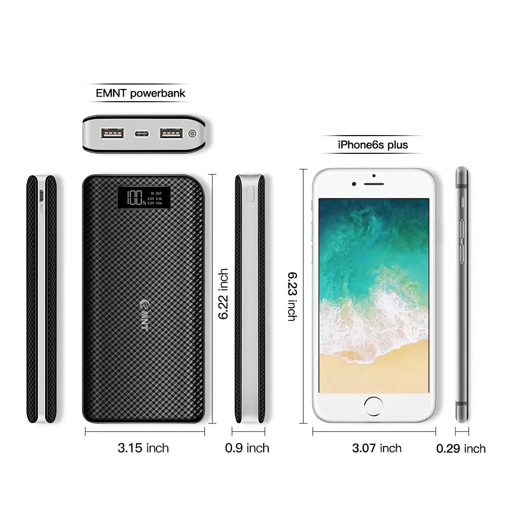 New product power bank 20000mah fast charging power banks zmnt PD 18W powerbank built-in 2 charging cables Settpower PB165 - ANKUX.COM