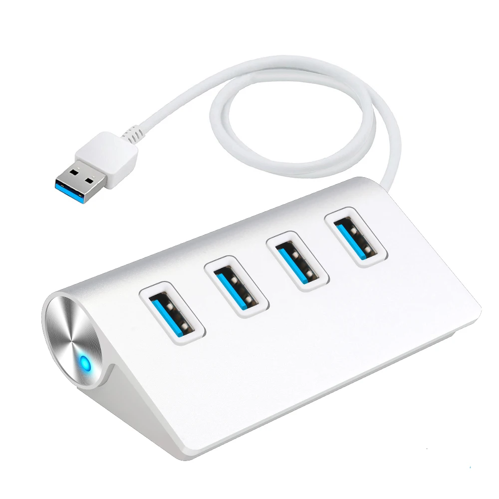 Wholesale High Speed Aluminum usb 3.0 4 port hub adapter with LED Indicator, Silver
Wholesale High Speed Aluminum usb 3.0 4 port hub adapter with LED Indicator, Silver