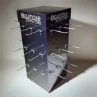 rotatable soccer keychain display with hooks acrylic mini keychain display