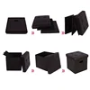 Guang zhou Hot Sale Good Quality Leather Foldable Seat Box Folding Storage Ottoman