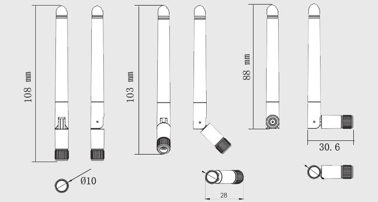 Factory price 110mm 2dBi flexible 230MHz NB-IOT omni whip antenna - ANKUX.COM