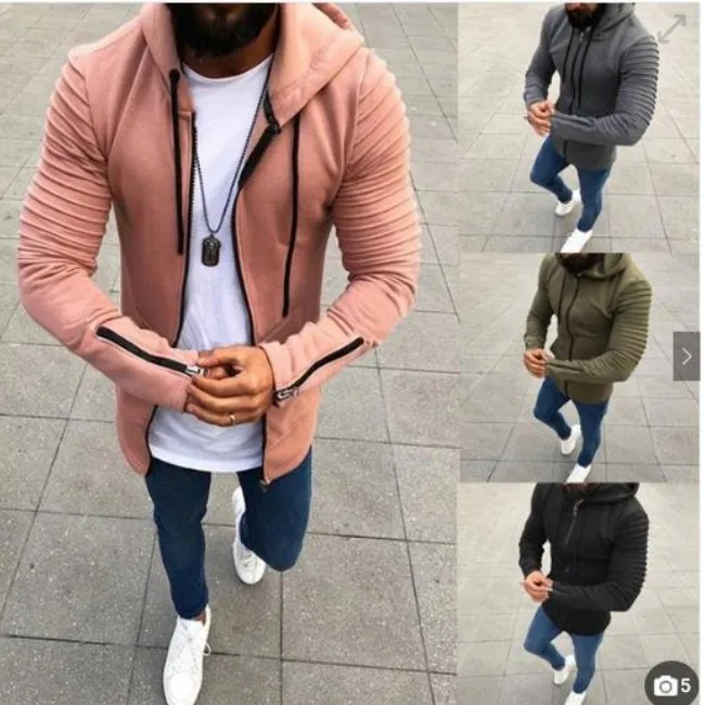 

Slim Hooded Autumn Fall Men Hoodies Plus Size XXXL XXXXL XXXXXL Jumper Tracksuit zipper Top sweatshirt A404