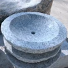 round garden stone granite wash basin sink