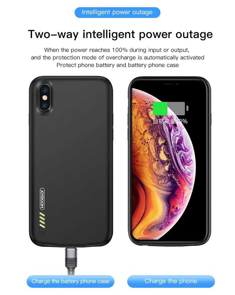 Joyroom D186 3500mAh Extended Battery Portable Phone Charging Cases for iPhone X with 3.5mm Headphone Jack - ANKUX.COM