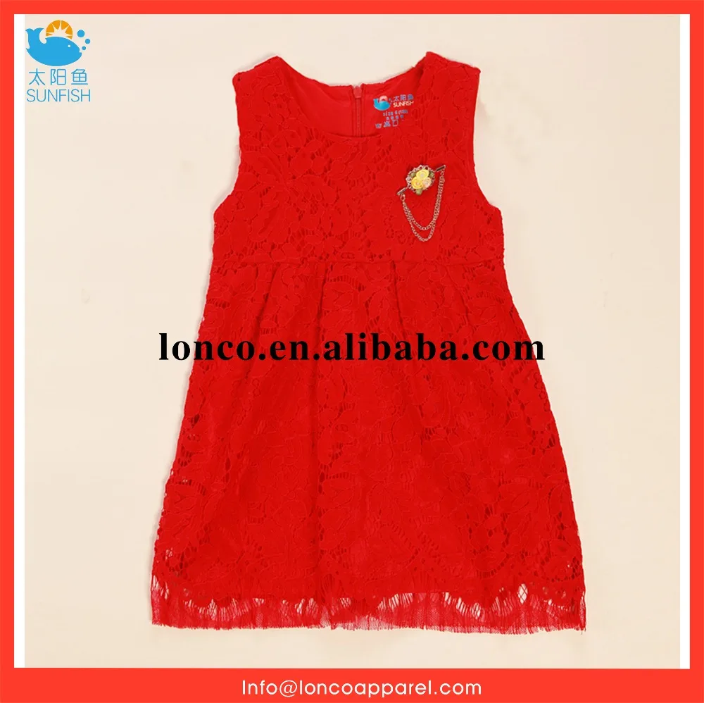 red dresses children boutique girl dresses baby children casual one-piece dress