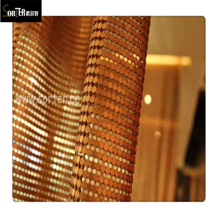 China Factory curtain room divider Metal aluminum sequin cloth
