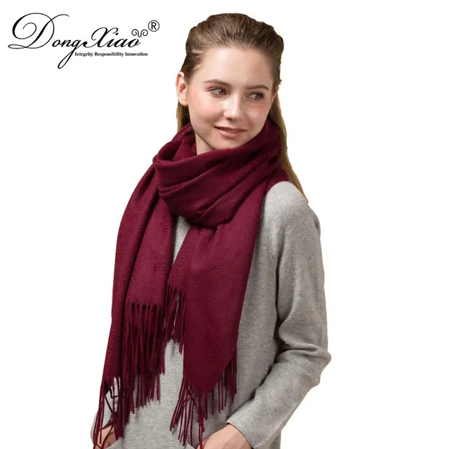 wholesale wine red mature girl cashmere tassel scarf blanket