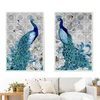 5D Diamond Painting Peacock's Spirit Vertical Point Rubik's Square Diamond Living Room Diamond Embroidery Factory Direct Sell