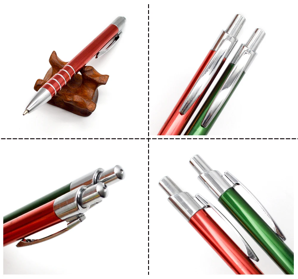 press click ballpoint pen with aluminium copper part for