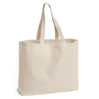 Customized plain white 16oz cotton promotional canvas tote bag