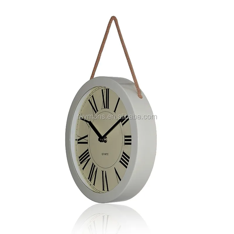 Promotional Metal Round Wall Hanging Clock For Wholesale,Tesco Silver