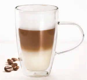 insulated double walled glass mugs for tea/coffee/latte