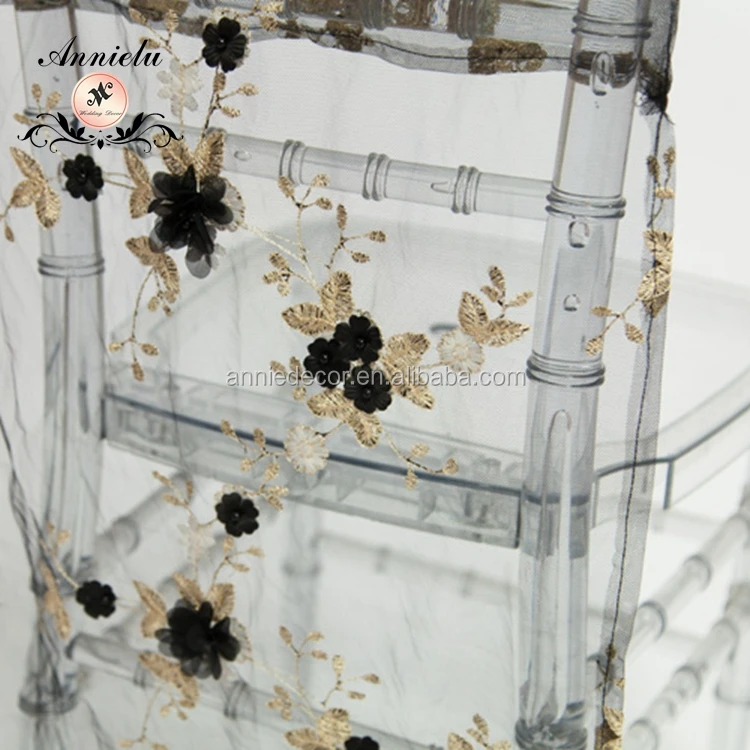 Wholesale Fashion Design high quality mesh wedding banquet chiavari chair cover