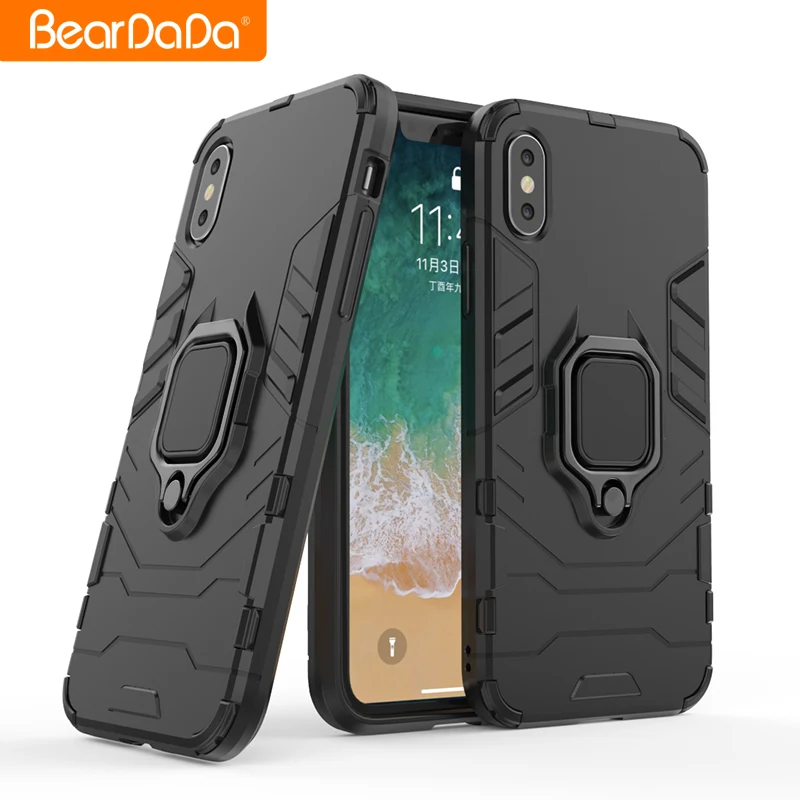 Magnetic Attcation Finger Ring Kickstand Shockproof Hard Armor tpu pc mobile phone back cover case for iphone Xs Xs Max Xr
Magnetic Attcation Finger Ring Kickstand Shockproof Hard Armor tpu pc mobile phone back cover case for iphone Xs Xs Max Xr