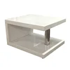 modern small size square white high gloss coffee table
