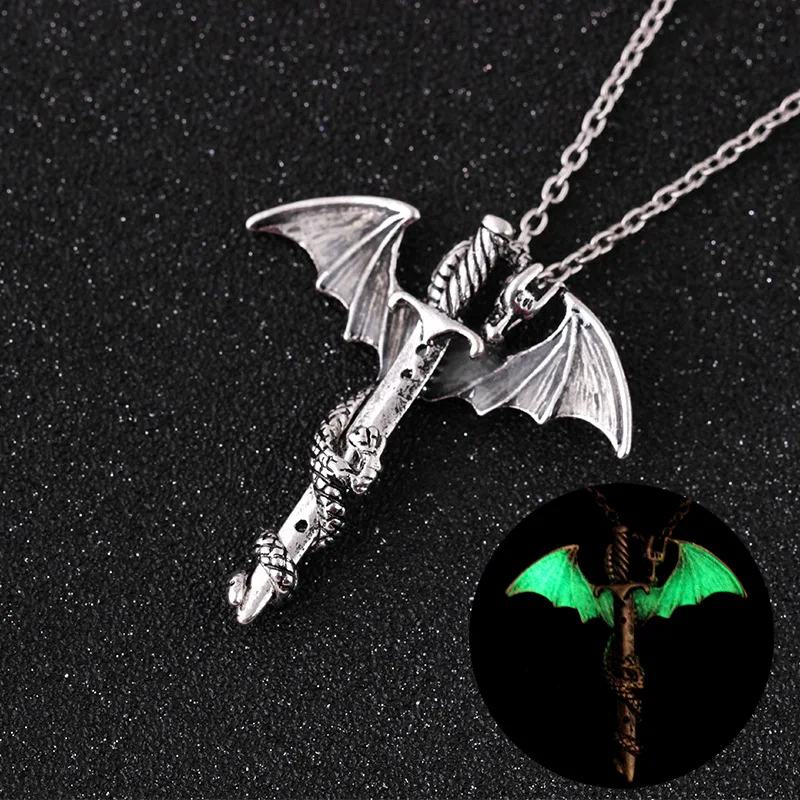 amazon ebay hot selling movie Game of Thrones A Dragon Winding On Sward Glow In The Dark Pendant necklace
amazon ebay hot selling movie Game of Thrones A Dragon Winding On Sward Glow In The Dark Pendant necklace