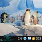 OAL0056 Simulation animal life size fiberglass penguin statues