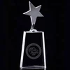 popular silver metal star trophy awards with crystal base for ornament souvenirs