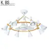 Zhongshan Light Modern Stylish Celling Fan 8 Decorative Pendant Lamps Ceiling Fan With Light