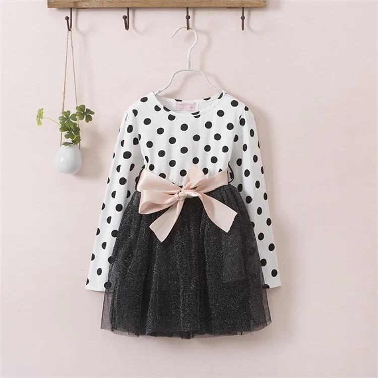 2016 Long-sleeve Frock Baby Girls Dress for Children kids Toddler Princess Casual Clothing Dresses for Girl wear Party Clothes