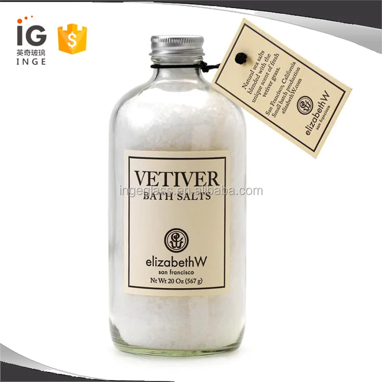 250ml 500ml glass bath salt bottles with aluminium cap cheap
