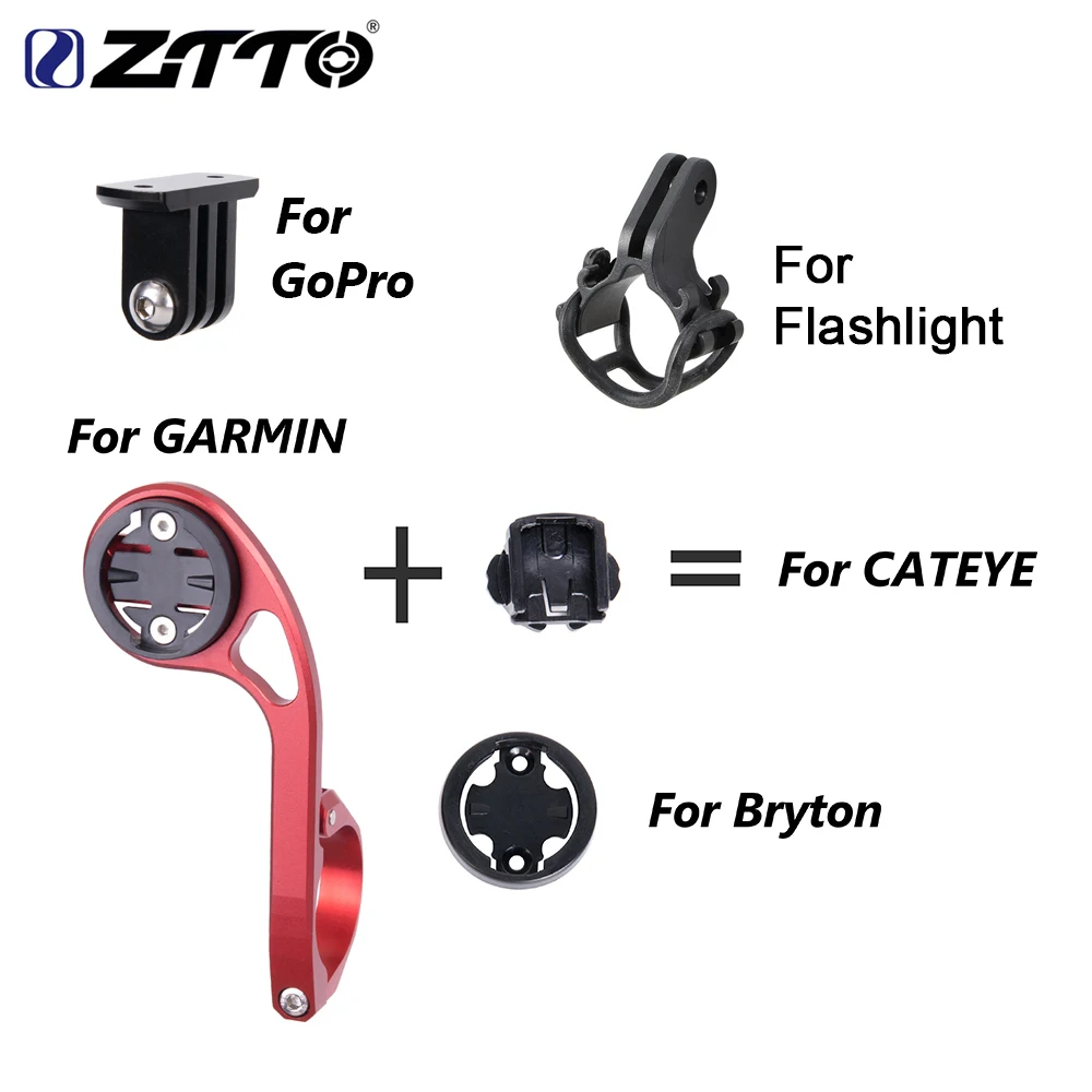 ZTTO Bike Bicycle Computer Mount 31.8 25.4mm Aluminum Alloy Handlebar Compatible with Garmin Edge Cat Eye Bryton GoPro Camera