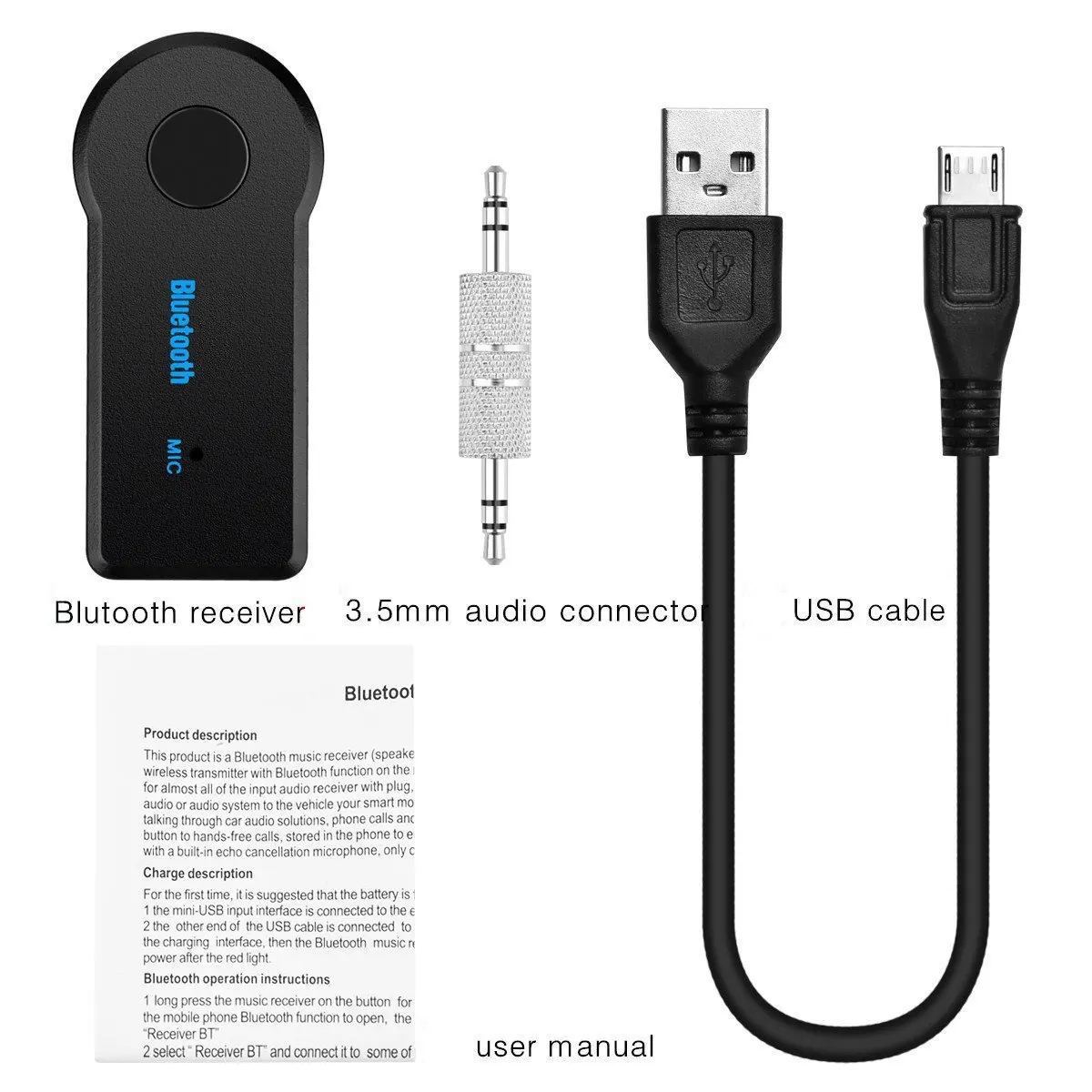 APPACS Aux Audio Home Stereo Music 3.5mm Car Bluetooth Receiver - ANKUX.COM