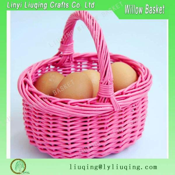 handmade wicker easter basket/rose pink wicker baskets/easter