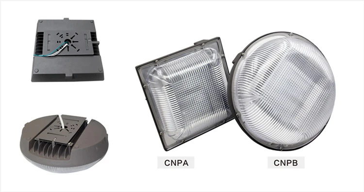 DLC ETL listed 100w 150W 200W Warranty 5Years small 30mm built in led light for canopy
