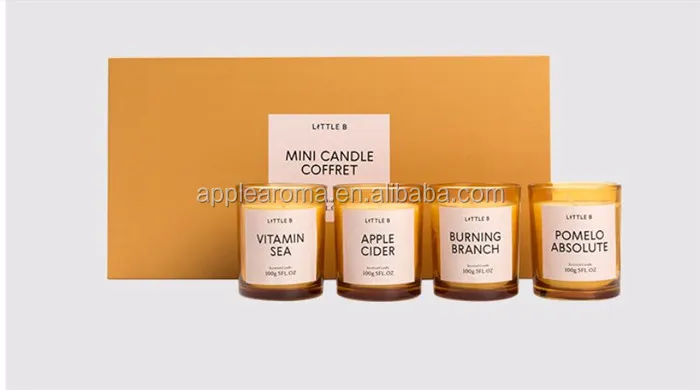 private label candles 4 pcs mini candle set gift
