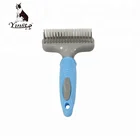 Stainless steel pet dog cleaning grooming products double row hair comb brush