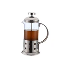 Heat Resistant Custom Stainless Steel Pyrex Glass Coffee French Press 350Ml With Plunger