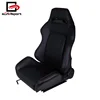 Universal Car Seat Racing Bucket Black PU Leather Red Stitching Fully Reclinable Type-R Racing Seat