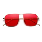 square metal sunglasses women gold high quality yellow red sun glasses for men 2018 summer unisex uv400