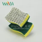 Double usage sponge scourer with mesh cloth with high performance
